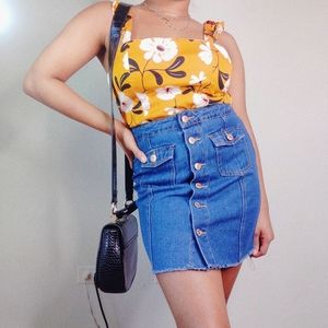Cute button up denim skirt